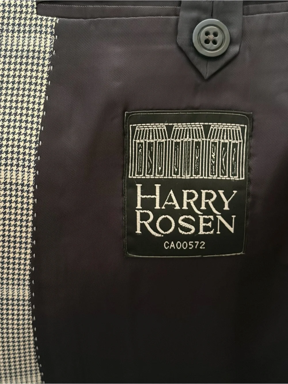 JP Tilford Samuelsohn Harry Rosen Grey Plaid Houndstooth Blazer Sport coat 42R